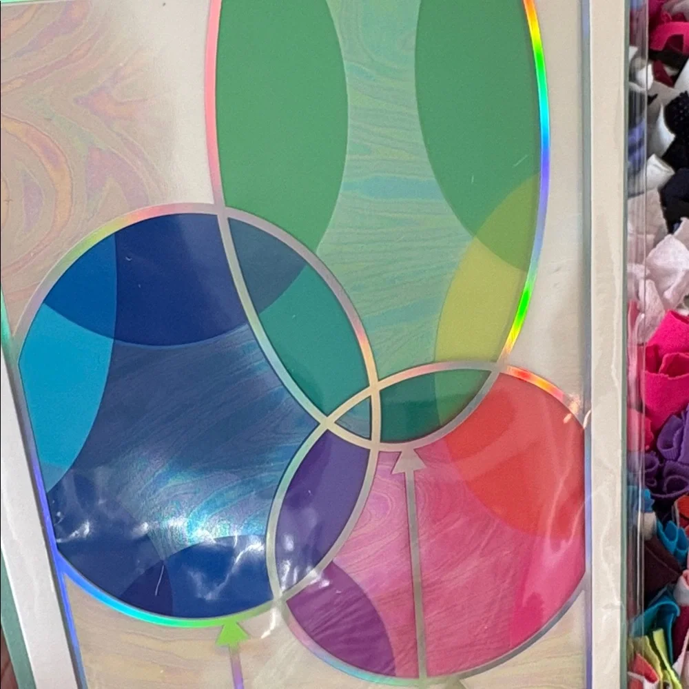 🆕Papyrus “Stained Glass” Balloons Birthday Greeting Card